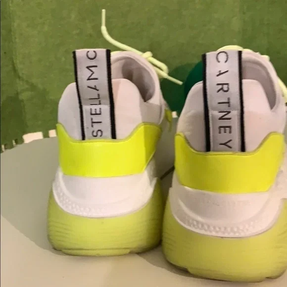 - Stella McCartney Eclypse Training Tennis Shoes White/Neon Yellow Women S…